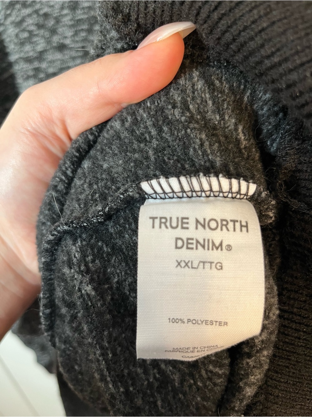 True North Denim Black and Grey Cowl Neck Sweater. Size XXL. - Picture 4 of 5